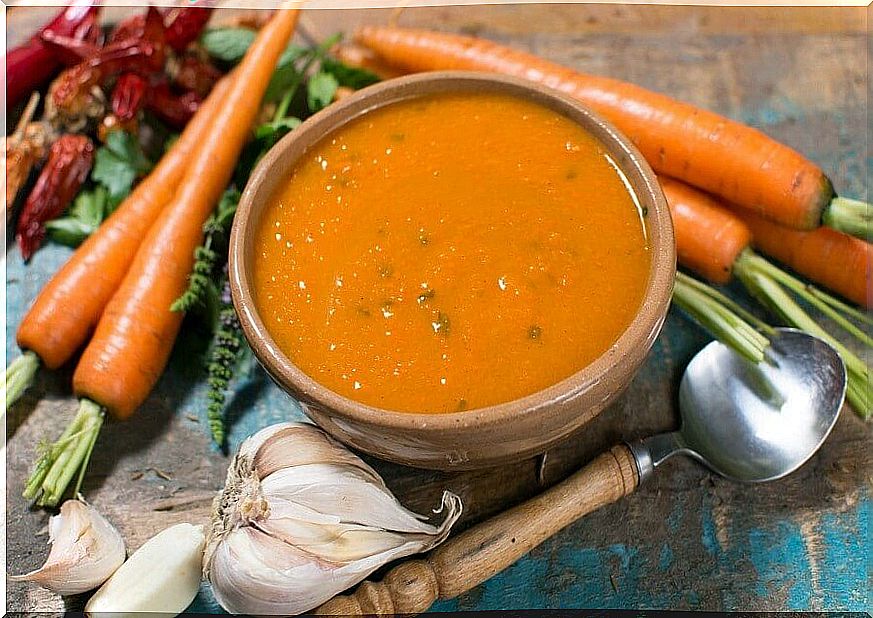 Carrot soup to stop diarrhea.