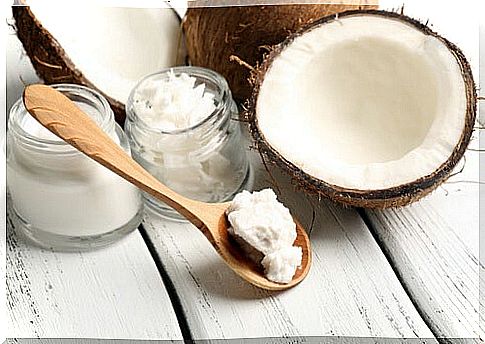 coconut cream in spoon