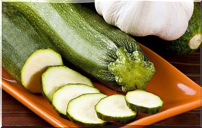 Zucchini cut into slices